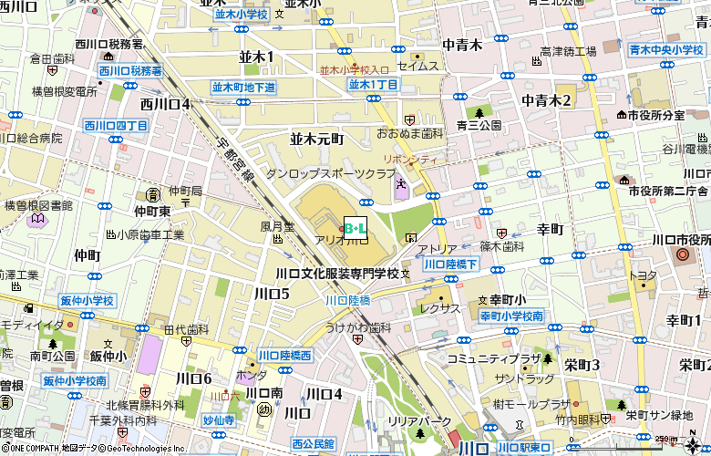 富士コンタクト　アリオ川口店付近の地図